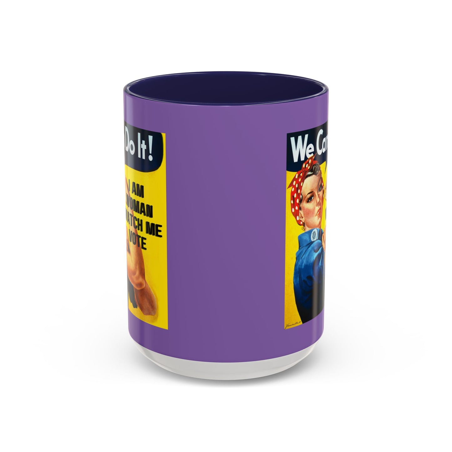 I Am Woman Watch Me Vote Rosie Light Purple Accent Mug by cypherpunkgear.com
