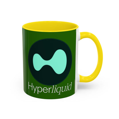 Hyperliquid White font Green Accent Mug by cypherpunkgear.com