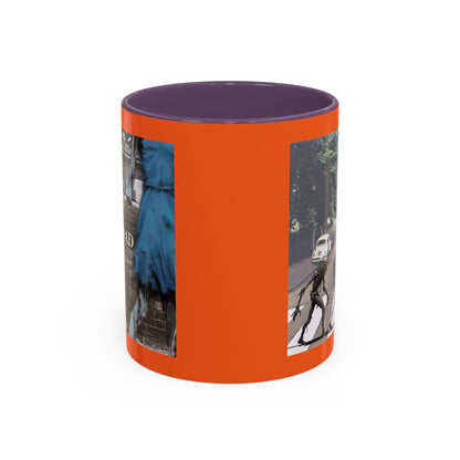 2-sided, Scabby Road Orange Accent Mug by CreepyCrafts.boo