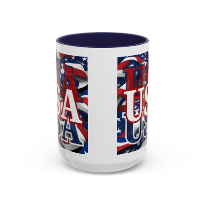USA White font Center Patriot Accent Mug by cypherpunkgear.com