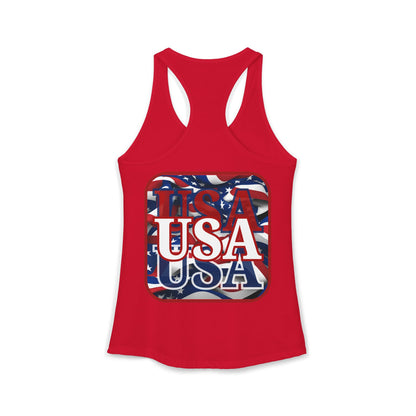 ¡EE.UU! ¡EE.UU! ¡EE.UU! ¡Patriot de 2 caras de cypherpunkgear! Camiseta sin mangas ideal con espalda cruzada para mujer