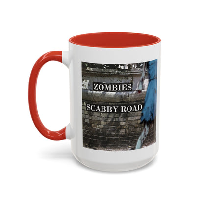 2-sided, Scabby Road White Accent Mug by CreepyCrafts.boo