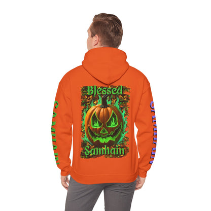 Blessed Samhain Green Jack Hoodie Unisex Hooded Sweatshirt by cypherpunkgear