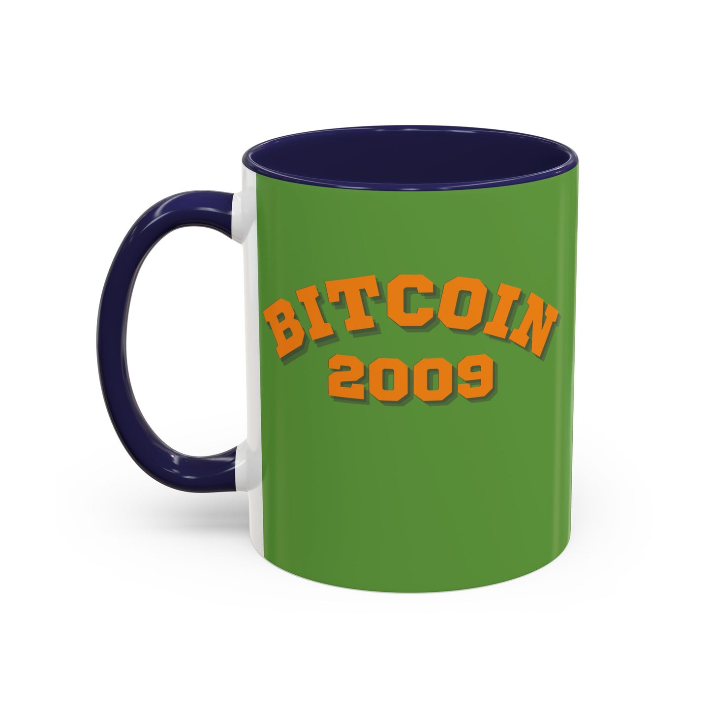 Bitcoin 2009 Green Accent Mug by cypherpunkgear.com
