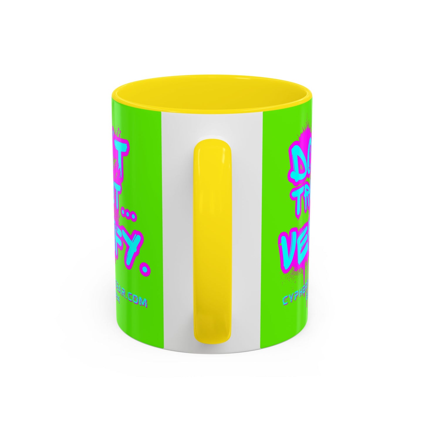 Don't Trust...Verify. Green Accent Mug by cypherpunkgear.com