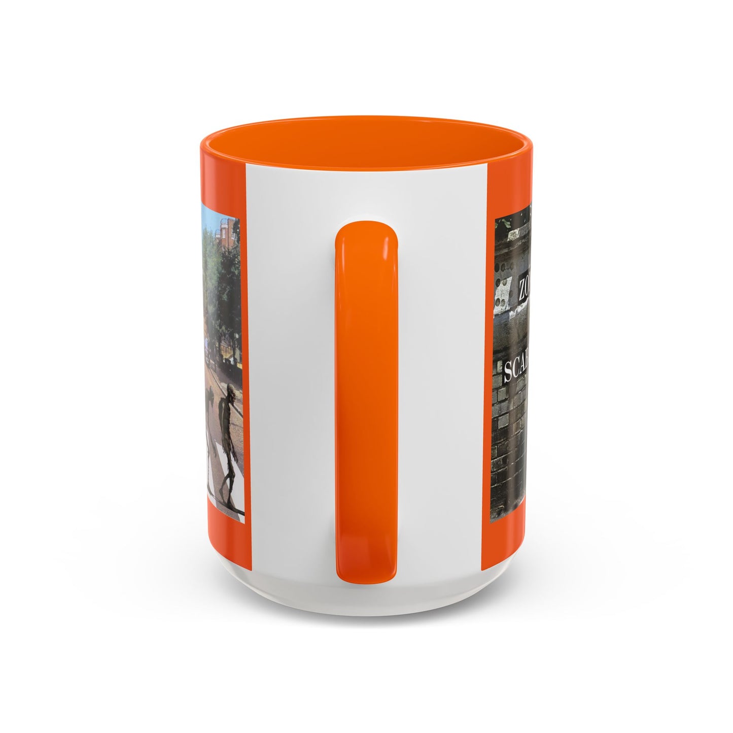 2-sided, Scabby Road Orange Accent Mug by CreepyCrafts.boo