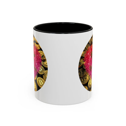 Bitcoin is My Valentine White Accent Mug by cypherpunkgear.com