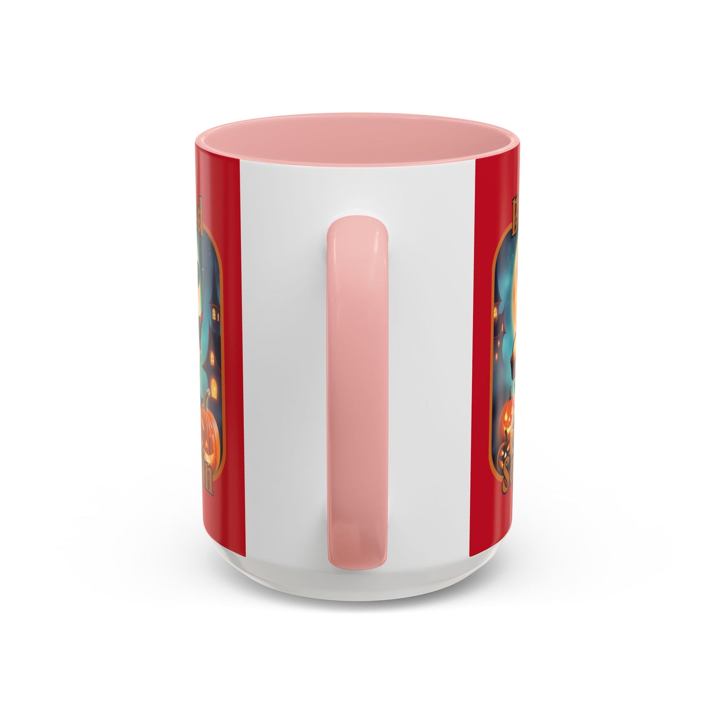 Blessed Samhain Little Witch Orange font Red Accent Mug by CreepyCrafts.boo