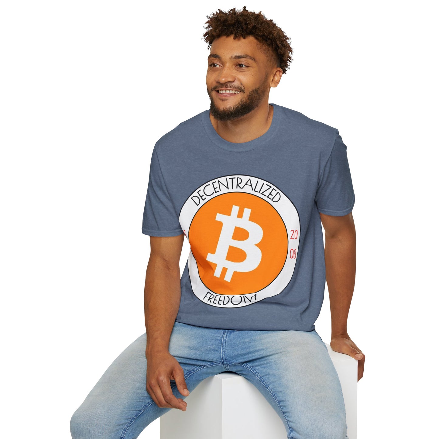 Bitcoin Decentralized Freedom Dark colors Unisex T-Shirt by cypherpunkgear.com