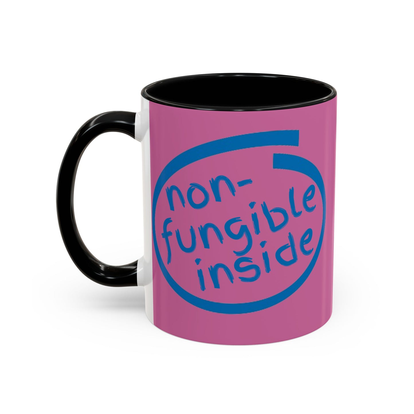 Non-Fungible Inside Pink Accent Mug by cypherpunkgear.com