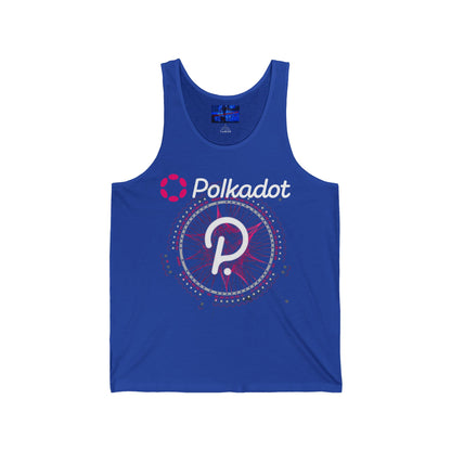 Polkadot (DOT) Unisex Jersey Tank Top by cypherpunkgear.com