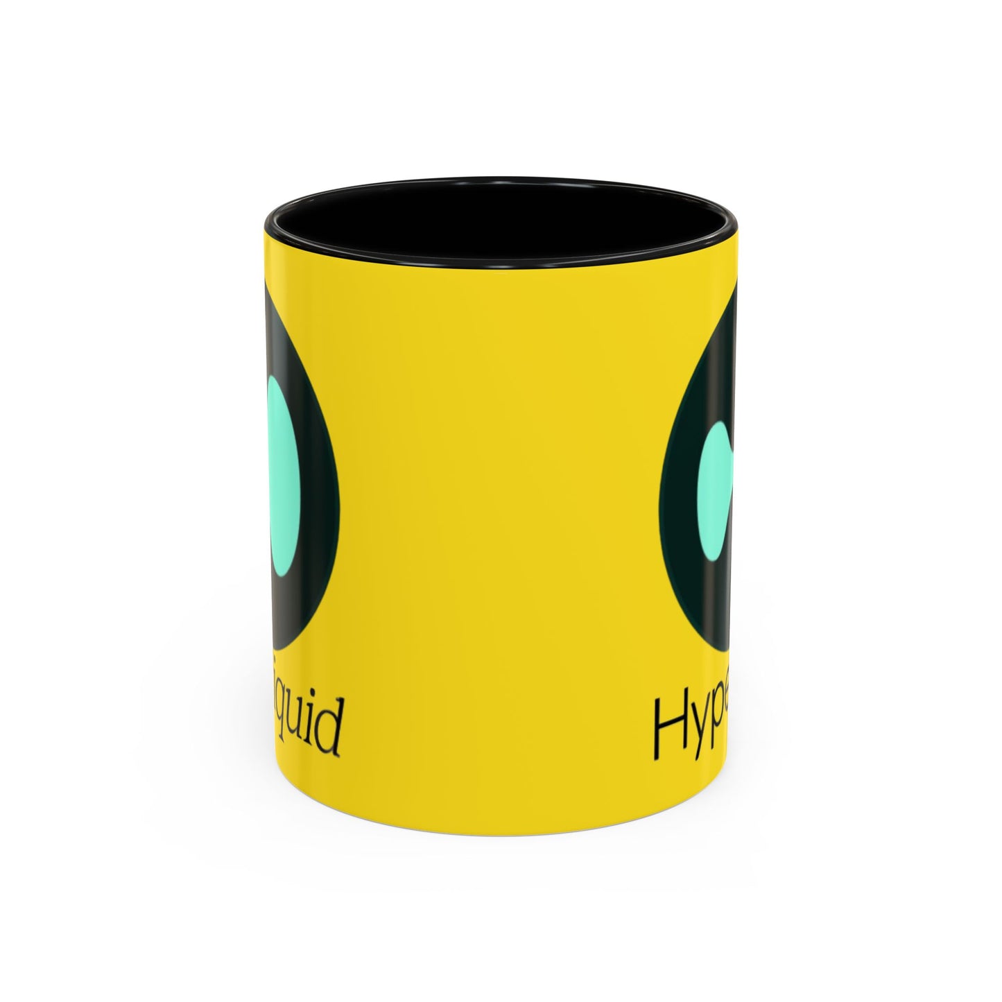Hyperliquid Black font Yellow Accent Mug by cypherpunkgear.com