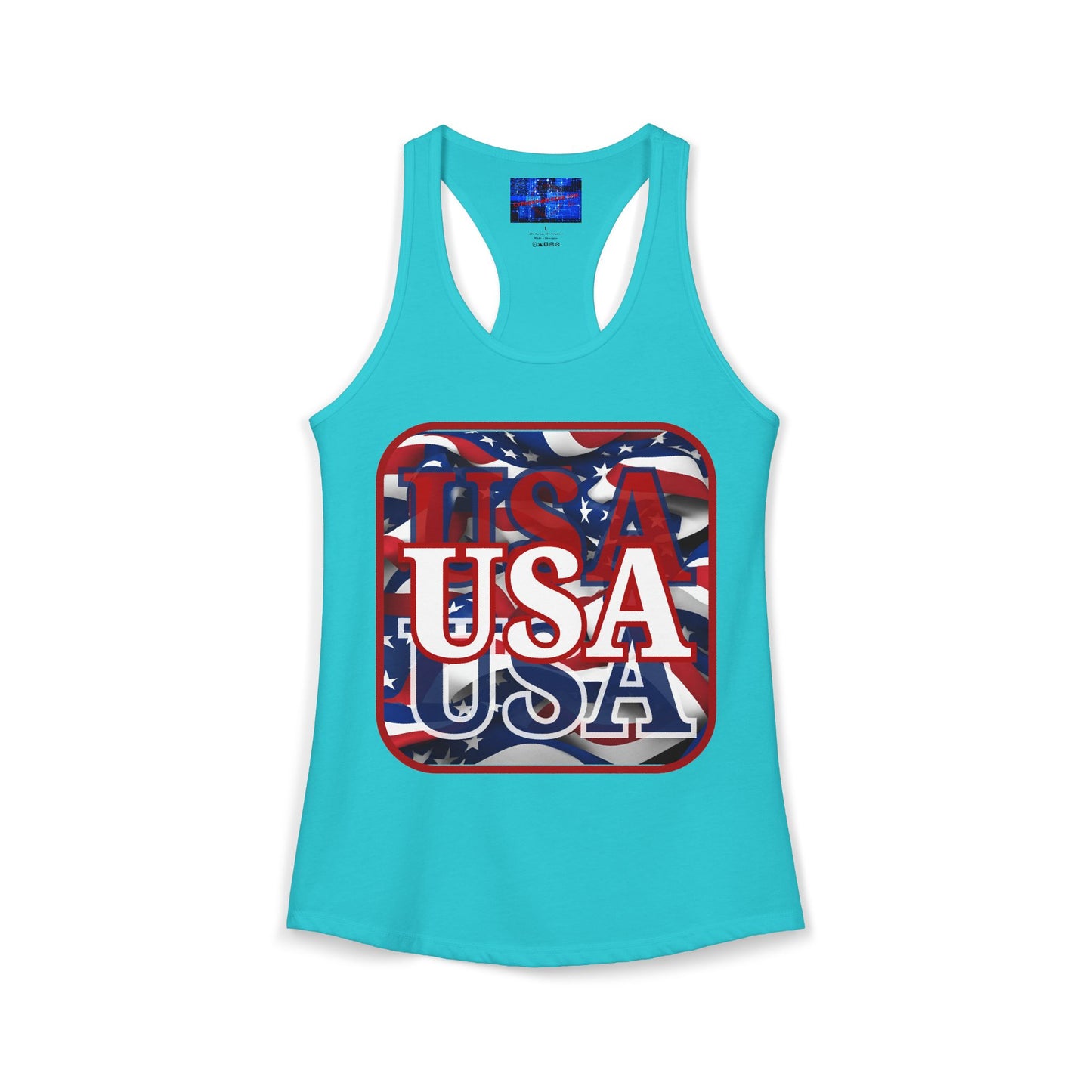 Red WHITE and Blue USA Patriot Women's Racerback Tank Top by cypherpunkgear.com