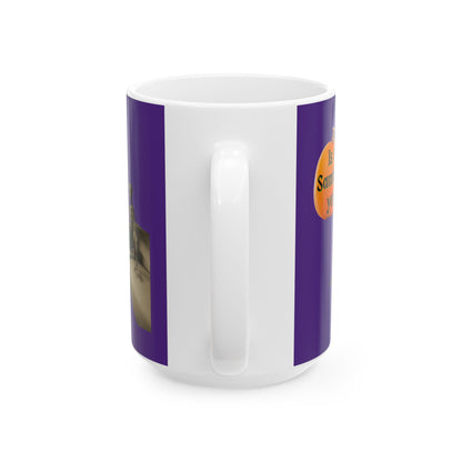 Waiting for Samhain Skeleton Purple Mug by cypherpunkgear