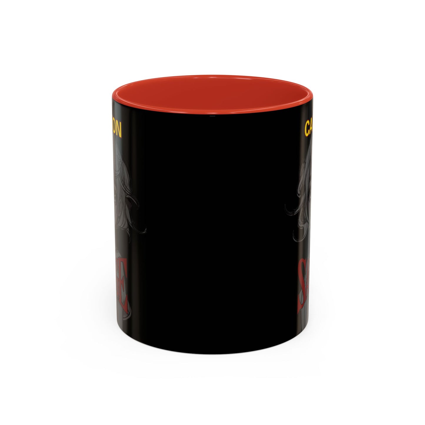 Caution, Savage Black Accent Mug by cypherpunkgear.com