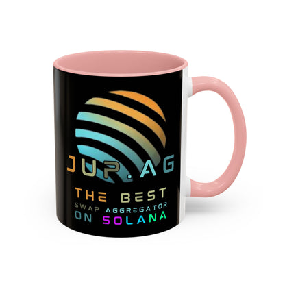 Jupiter (JUP) the best aggregator on Solana Black Accent Mug by cypherpunkgear.com