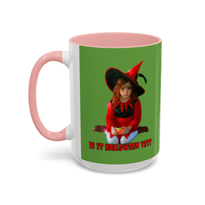 Is it Halloween yet? Green Accent Mug by CreepyCrafts.boo