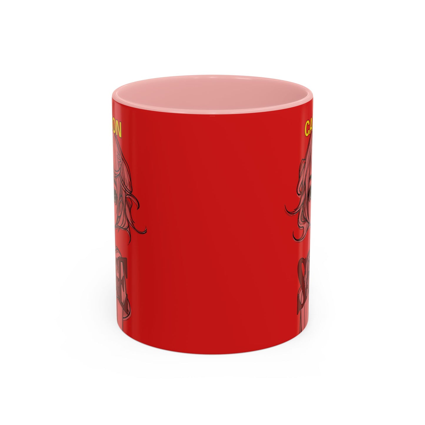 Caution, Savage Red Accent Mug by cypherpunkgear.com