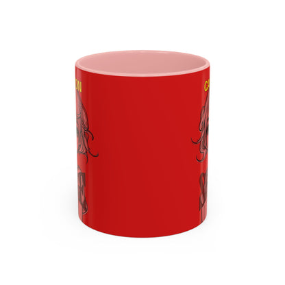 Caution, Savage Red Accent Mug by cypherpunkgear.com