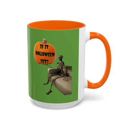 Is it Halloween yet? Skeleton's Pumpkin Accent Mug by CreepyCrafts.boo