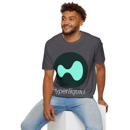 Hyperliquid White font Unisex T-Shirt by cypherpunkgear.com
