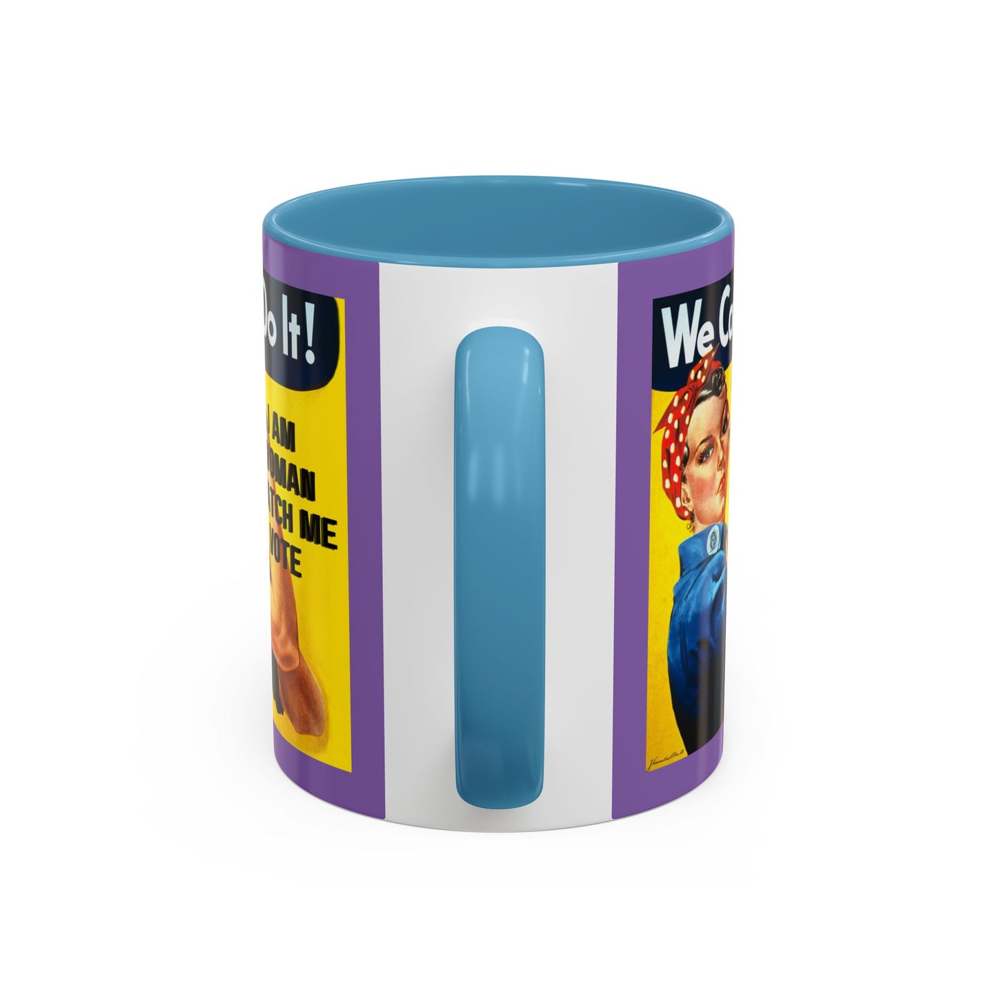 I Am Woman Watch Me Vote Rosie Light Purple Accent Mug by cypherpunkgear.com