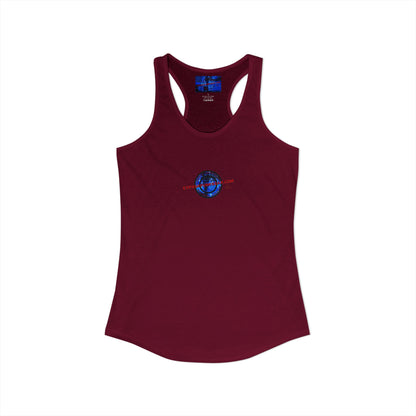 2-sided, cypherpunkgear.com Logo & Cityscape Women's Racerback Tank Top by cypherpunkgear.com