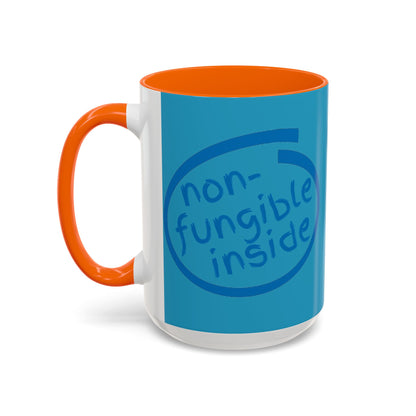 Non-Fungible Inside Turquoise Accent Mug by cypherpunkgear.com