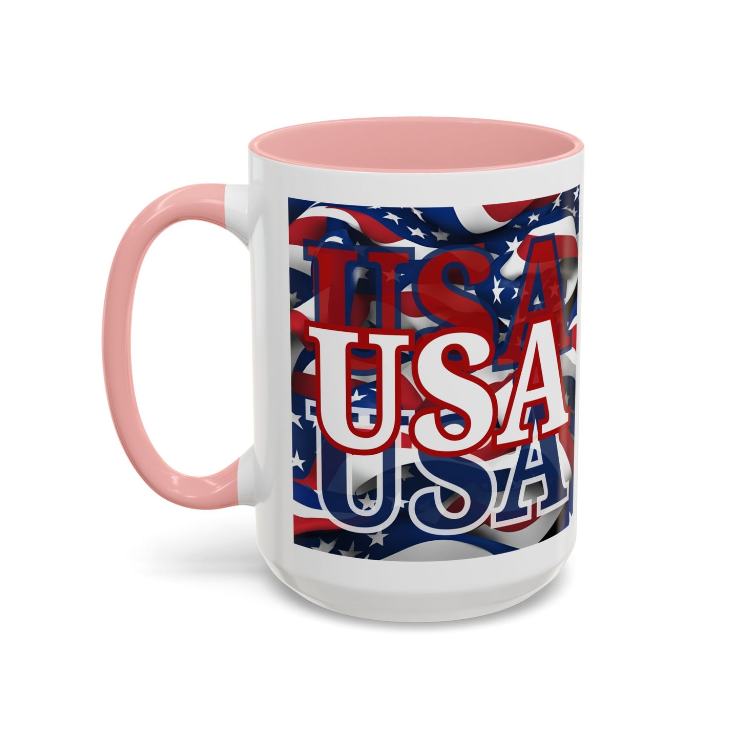 USA White font Center Patriot Accent Mug by cypherpunkgear.com