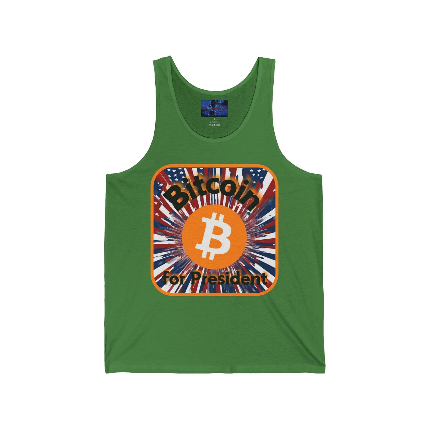 Bitcoin (BTC) for President USA Unisex Jersey Tank Top by cypherpunkgear