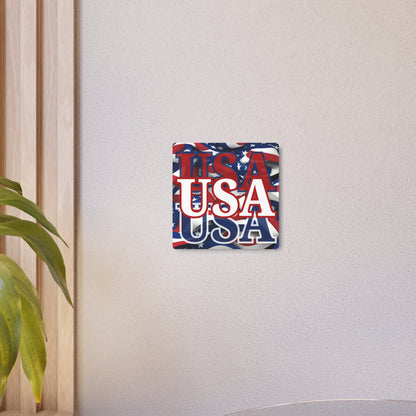 USA! USA! USA White Center Metal Art Sign by cypherpunkgear