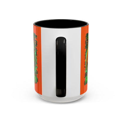 Happy Halloween Green Jack Orange Accent Mug by CreepyCrafts.boo