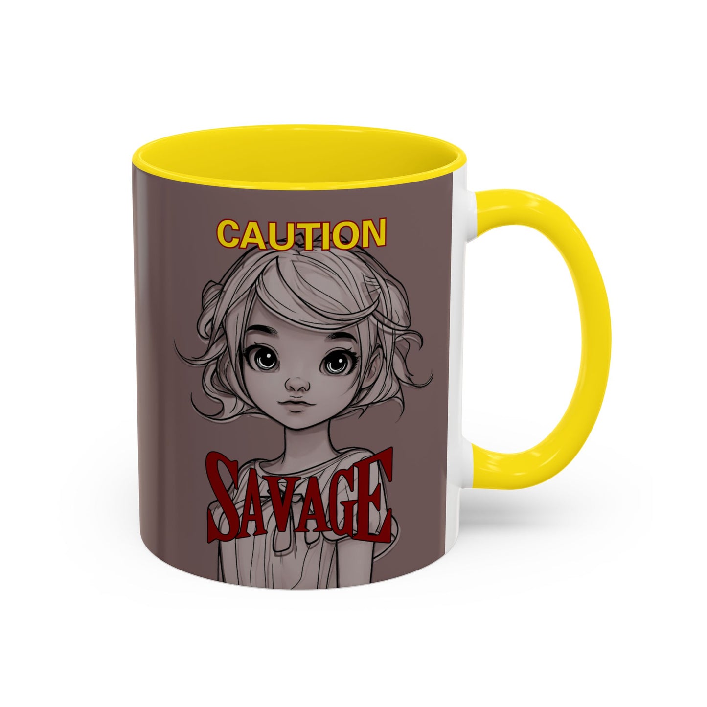 Caution, Savage Grey Accent Mug by cypherpunkgear.com