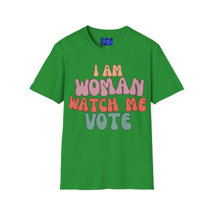 I Am Woman Watch Me Vote DKcolors Unisex T-Shirt by cypherpunkgear.com