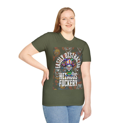 Easily Distracted by Heinous Fuckery Little Jincs Dark colors Unisex T-Shirt by cypherpunkgear.com