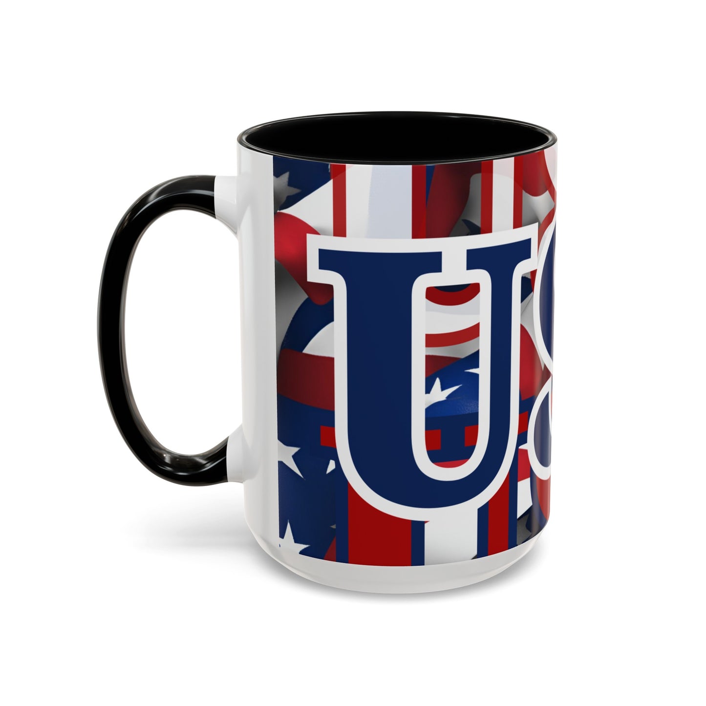 USA! USA! USA BLfont Patriot Accent Mug by cypherpunkgear