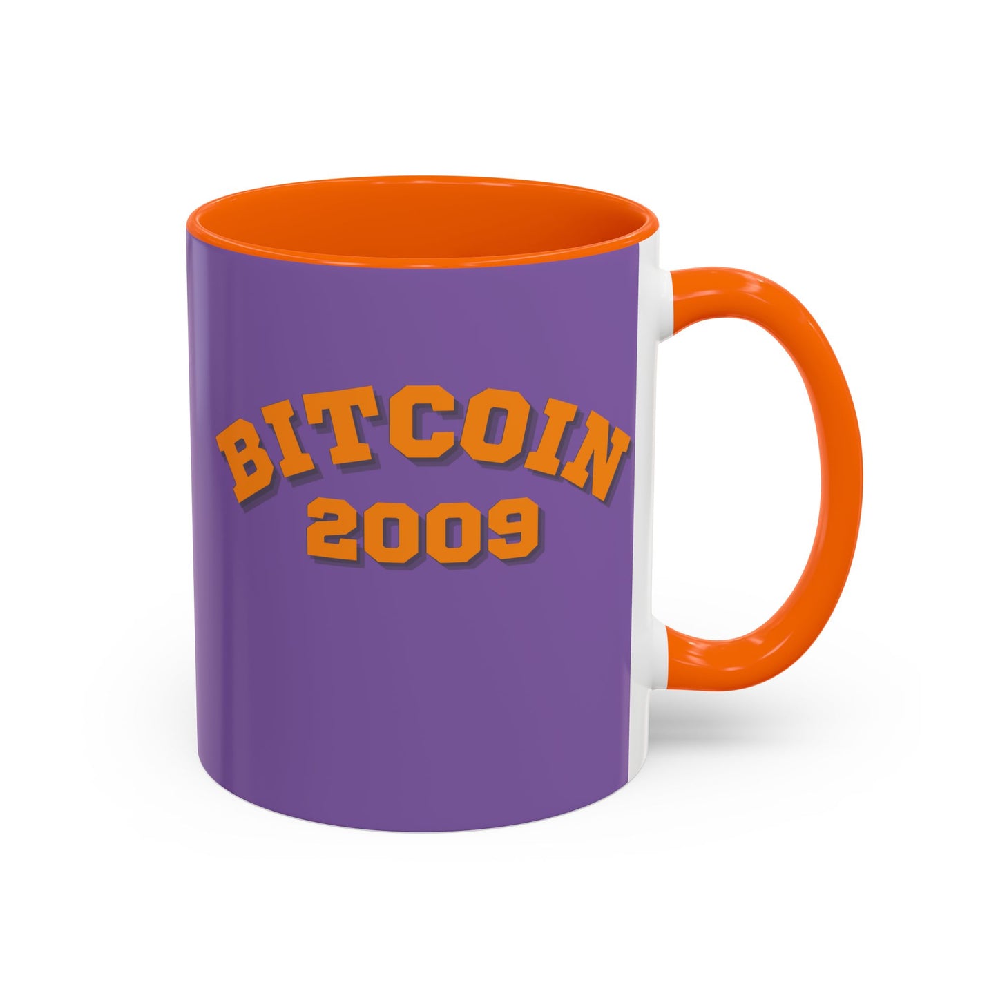 Bitcoin 2009 Light Purple Accent Mug by cypherpunkgear.com