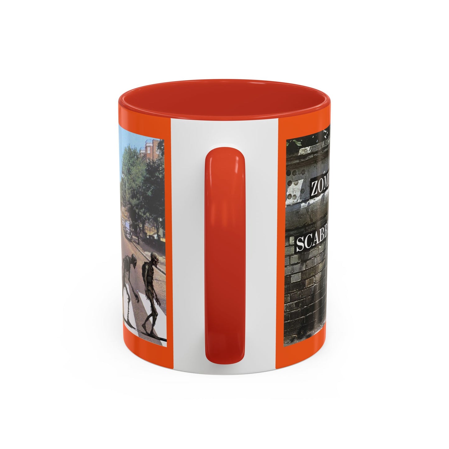 2-sided, Scabby Road Orange Accent Mug by CreepyCrafts.boo