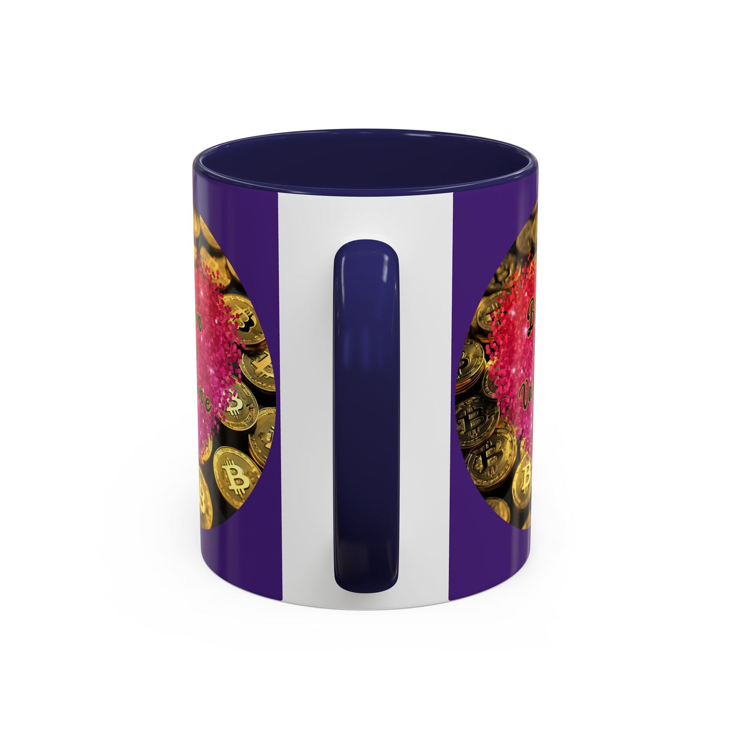 Bitcoin is My Valentine Purple Accent Mug by cypherpunkgear.com