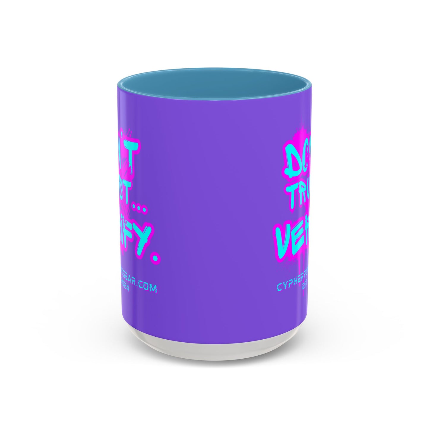 Don't Trust...Verify. Light Purple Accent Mug by cypherpunkgear.com