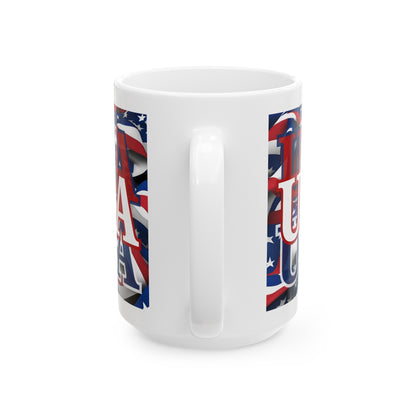 USA WHfont Center Patriot White Mug by cypherpunkgear