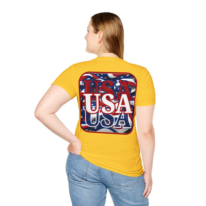 2-sided Red WHITE and Blue USA Patriot LTcolors Unisex T-Shirt by cypherpunkgear