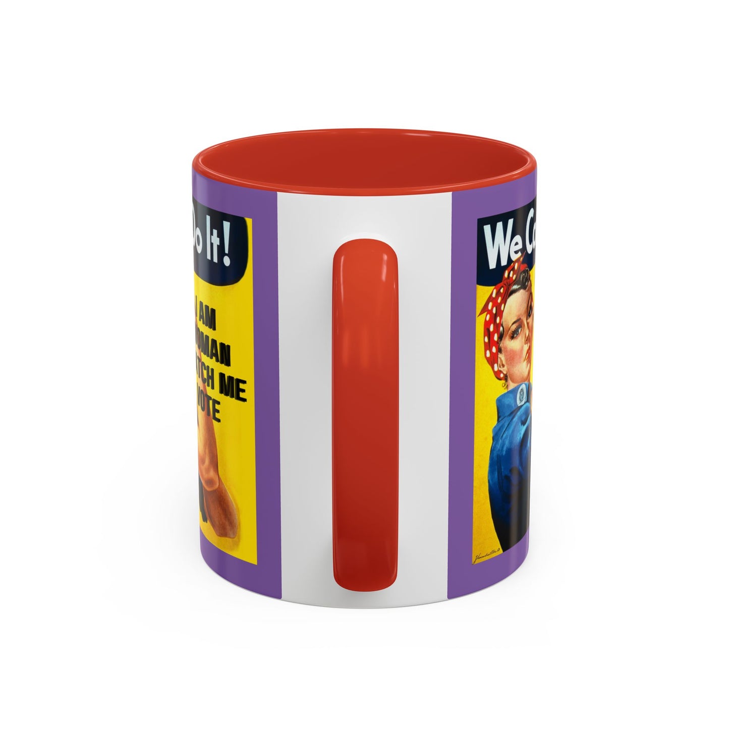 I Am Woman Watch Me Vote Rosie Light Purple Accent Mug by cypherpunkgear.com