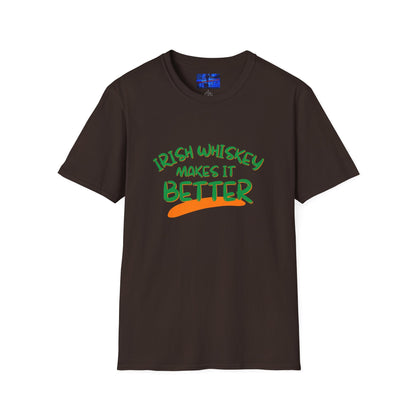 Irish Whiskey makes it better GNfont DKcolors Unisex T-Shirt by cypherpunkgear.com