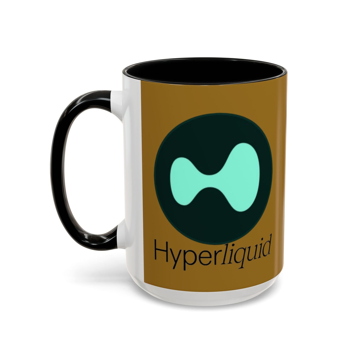 Hyperliquid Black font Brown Accent Mug by cypherpunkgear.com