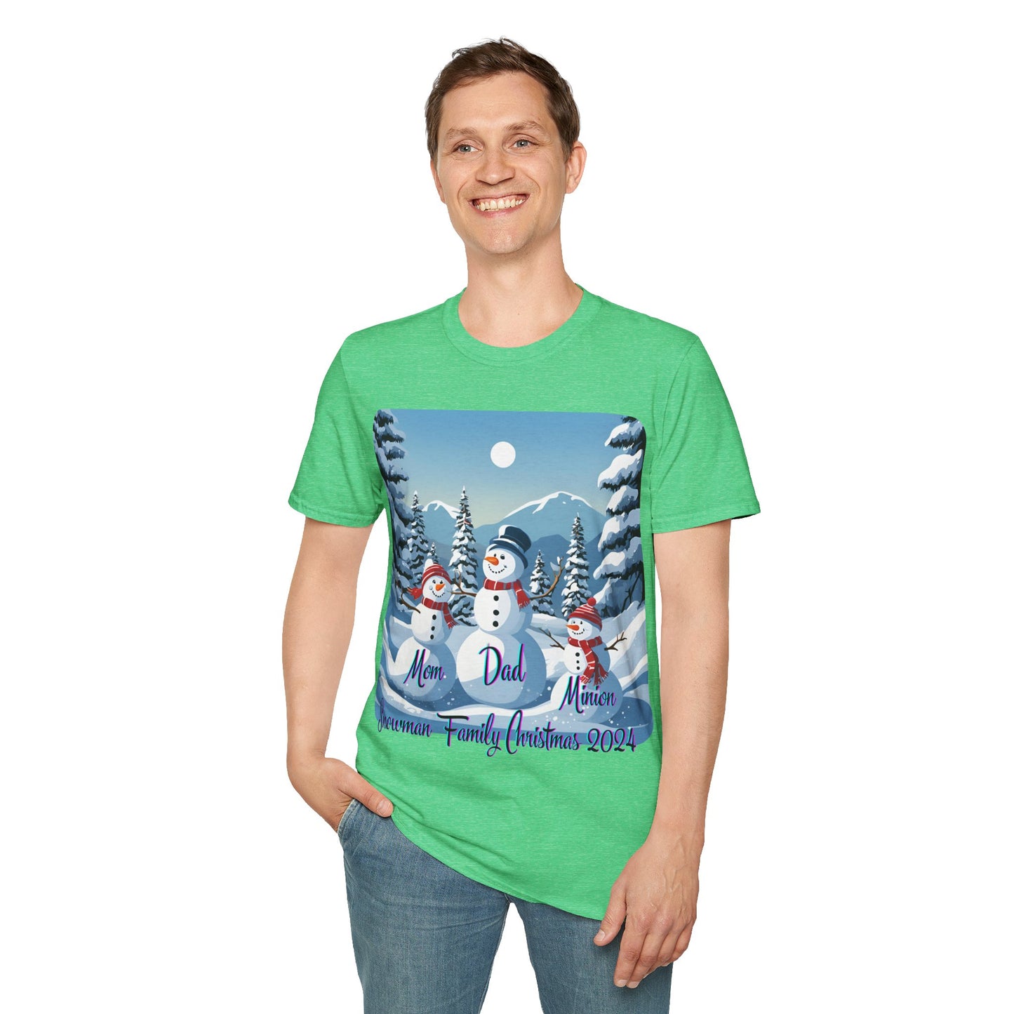 Snowman Family of 3 DKcolors Unisex T-Shirt by cypherpunkgear