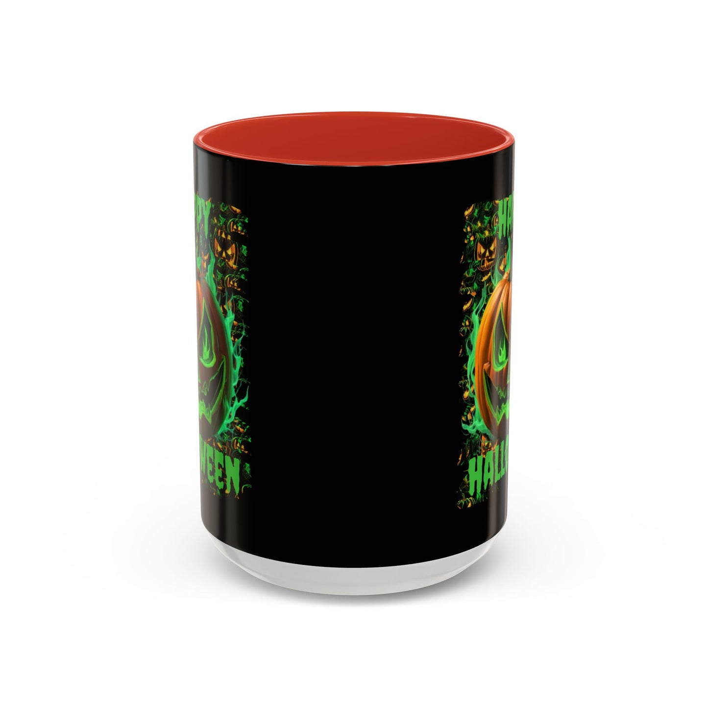 Happy Halloween Green Jack Black Accent Mug by CreepyCrafts.boo