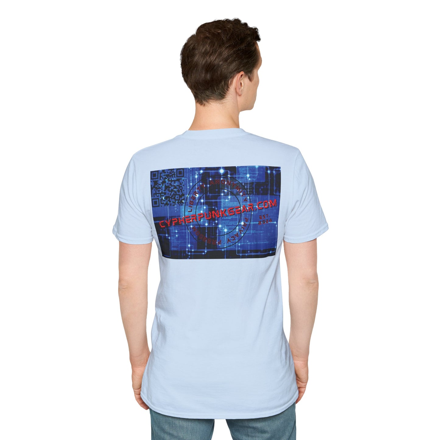 2-sided, cypherpunkgear.com logo Light colors Unisex T-Shirt by cypherpunkgear.com