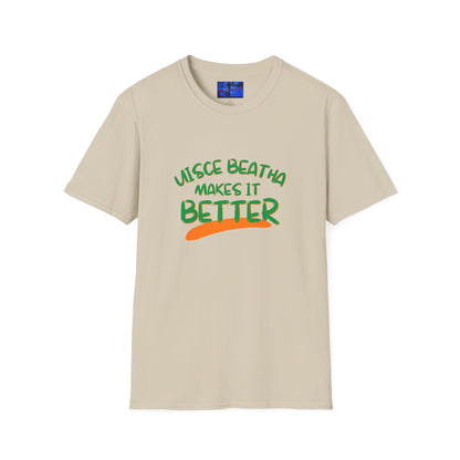 Uisce Beatha makes it better GNfont LTcolors Unisex T-Shirt by cypherpunkgear.com
