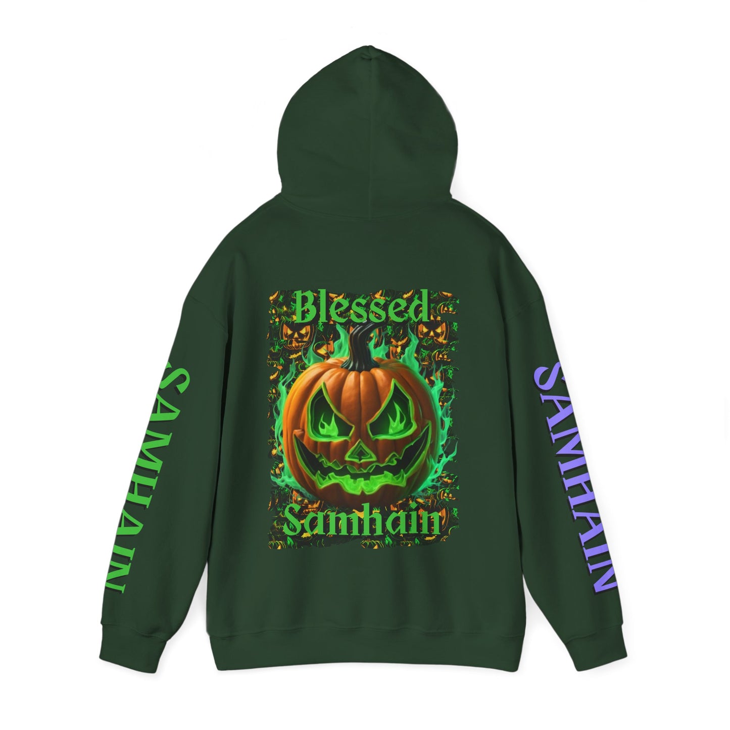 Blessed Samhain Green Jack Hoodie Unisex Hooded Sweatshirt by CreepyCrafts.boo